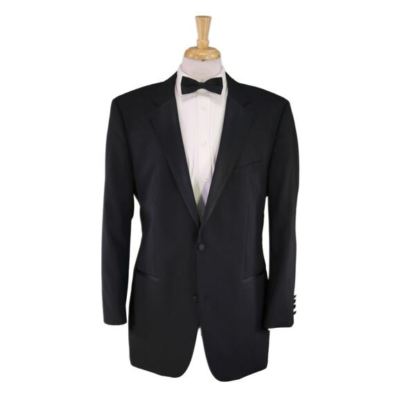 Hugo Boss Other - Hugo Boss The Stars/Glamour Black 2-Btn Notch Lapel Wool Tuxedo Formal Suit 46L